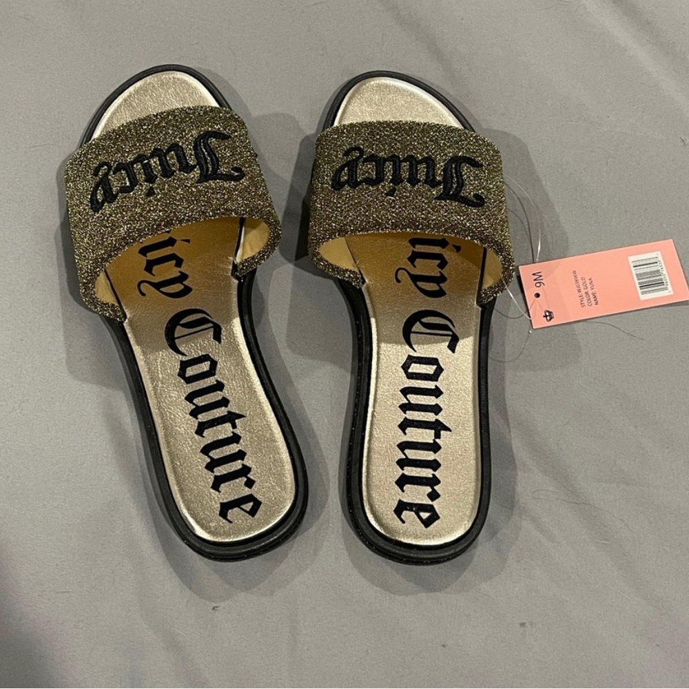 Juicy Couture Women's Gold Slides